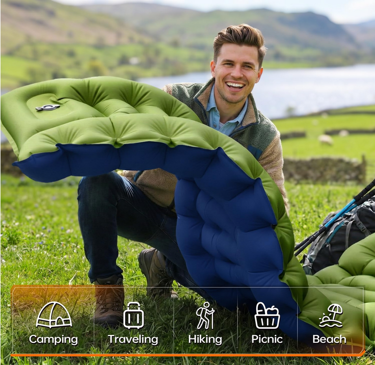 Thumbnail: Man holding Yuzonc Camping Sleeping Pad for outdoor activities