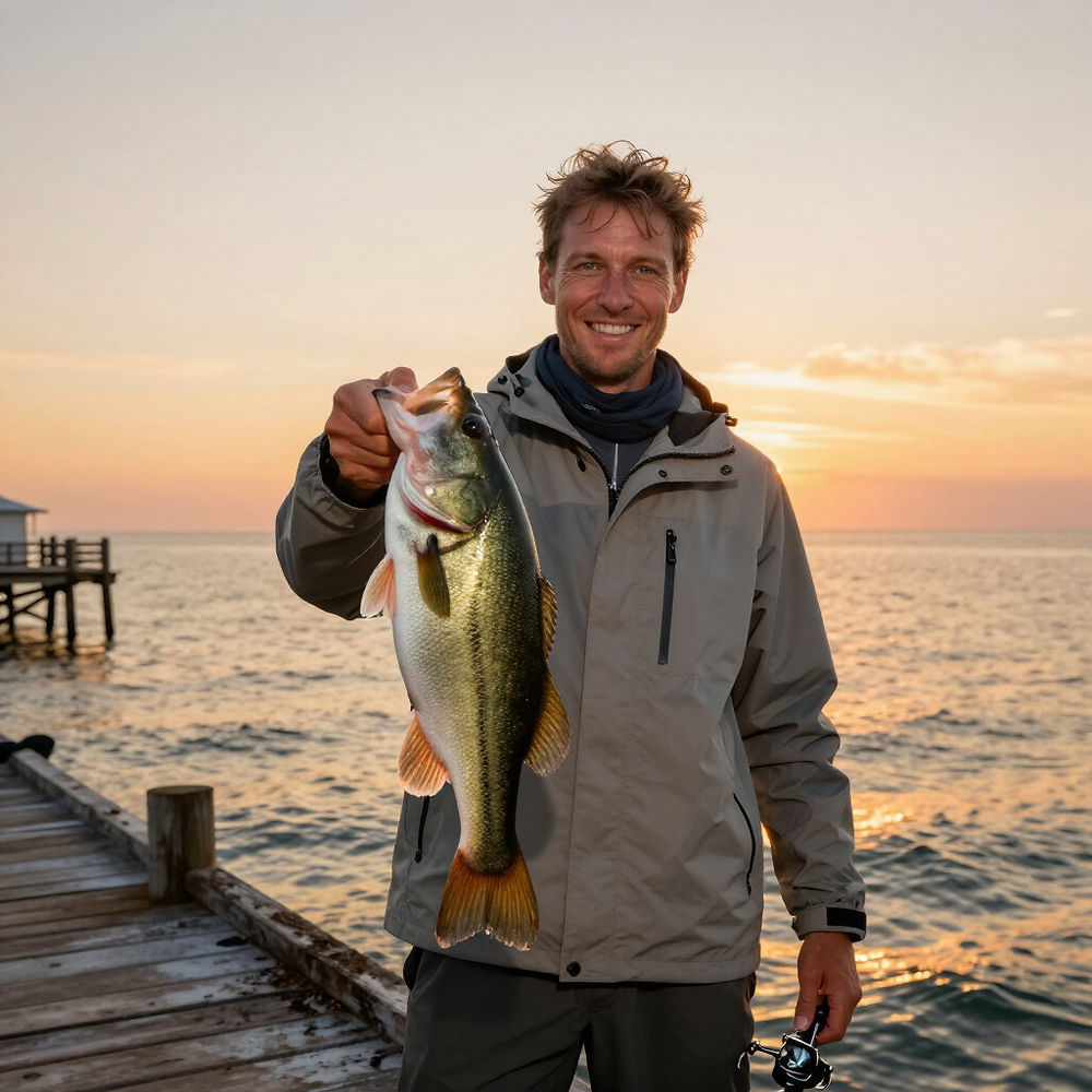 Happy Life Gear Lab members with their latest UK catches by the water