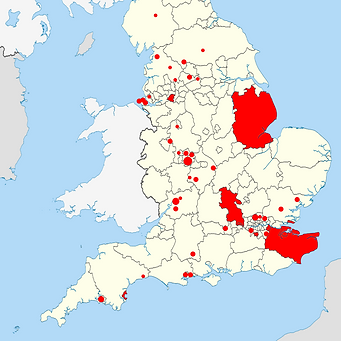 uk map 11+ areas