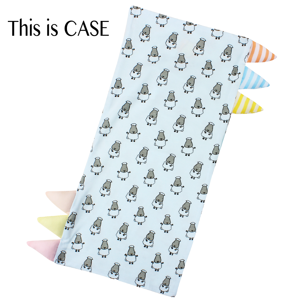 BED-TIME BUDDY™ CASE SMALL SHEEPZ BLUE WITH COLOR & STRIPE TAG - MEDIUM