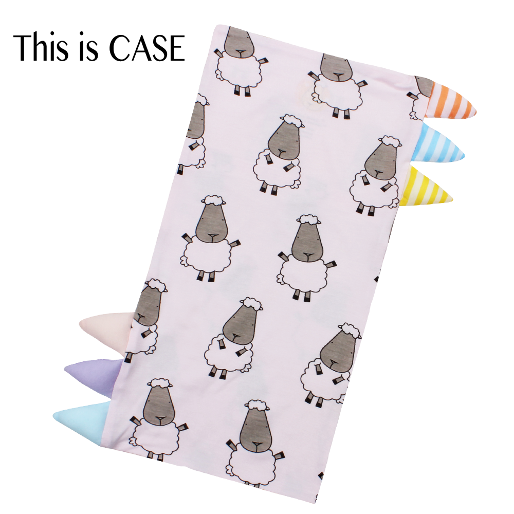 BED-TIME BUDDY™ CASE BIG SHEEPZ PINK WITH COLOR & STRIPE TAG - MEDIUM