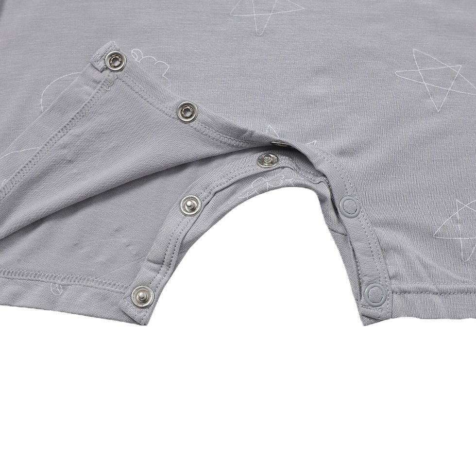 Thumbnail: ROMPER SHORT SLEEVE CUTE BIG STAR & HEAD GREY