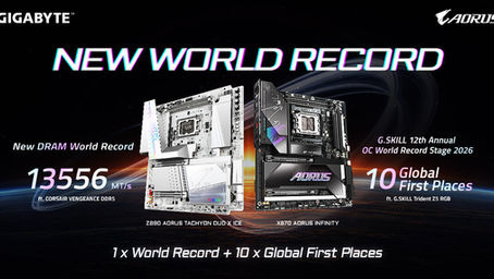 GIGABYTE bate el récord mundial de DDR5 y consigue 10 primeros puestos a nivel mundial en overclocking en Computex 2026