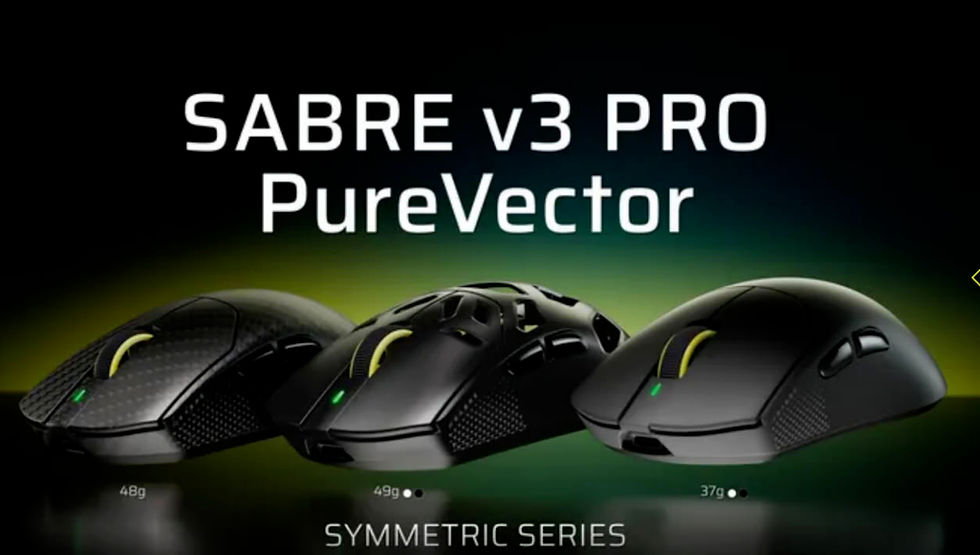 Corsair actualiza su gama Sabre V3 Pro con los nuevos ratones gaming PureVector Ergo, fabricados en fibra de carbono y magnesio.
