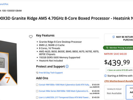 El AMD Ryzen 7 9800X3D finalmente tiene una rebaja de precio, ahora cuesta 439 dólares.