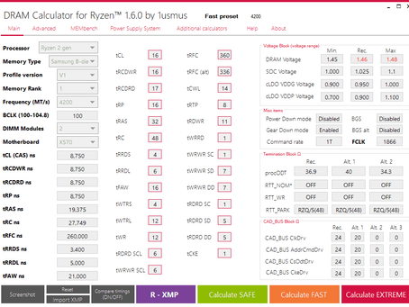 La nueva calculadora DRAM para Ryzen v1.6.0.1 agrega soporte completo para Ryzen 3000 y X570