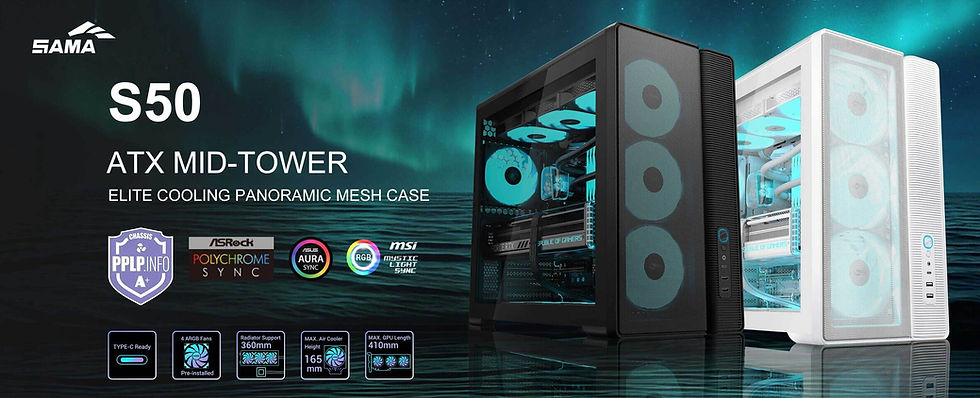 SAMA presenta la serie de cajas de torre media S50 ATX