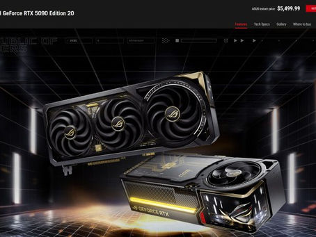 La ROG Astral RTX 5090 Edition 20 resulta ser la RTX 5090 más cara de ASUS, con un precio de 5.499 dólares.