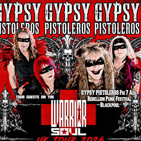 Red concert poster for Warzone Soul 35-year anniversary, with show dates, venues, a skull emblem, and tickets on sale now.