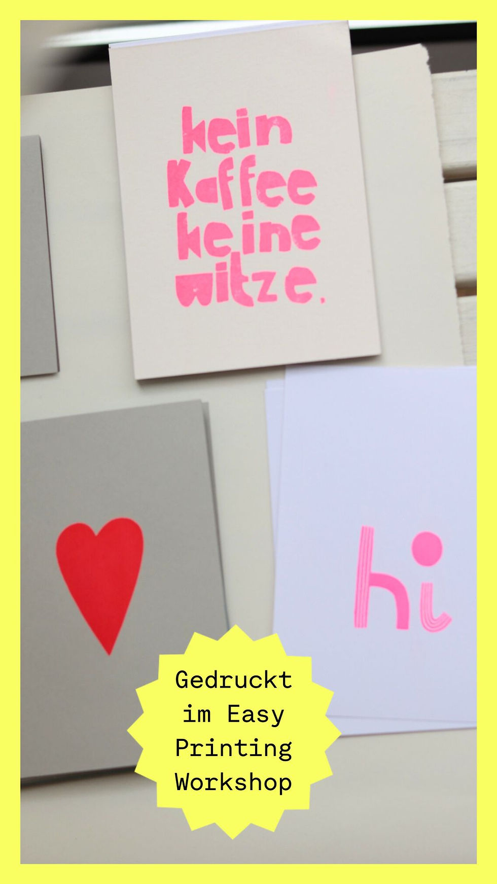 Postkarten selber drucken, typografische Statements auf Postkarten