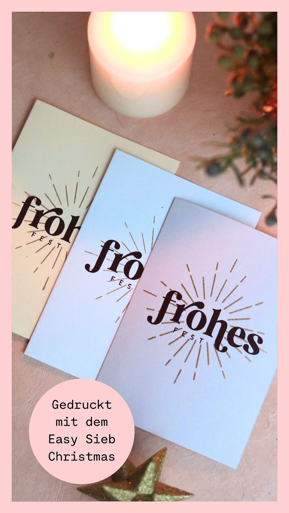 Weihnachtskarten selber machen, Weihnachtskarte mit Schriftzug