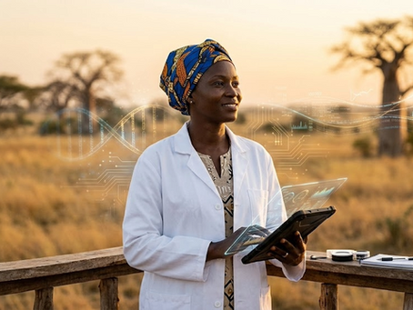 une femme africaine avec blouson scientifique