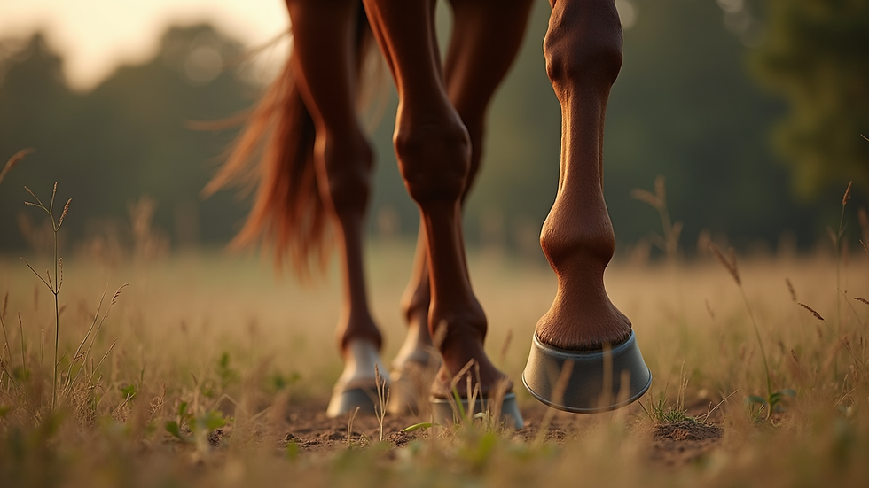 Close-up view of a horse's muscular leg showing healthy tissue