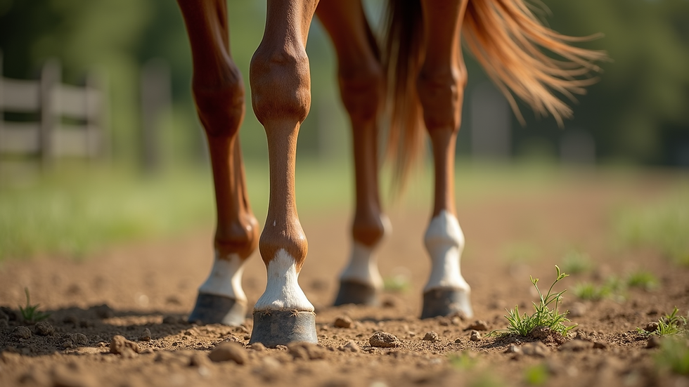 Close-up view of horse’s leg showing healthy joints