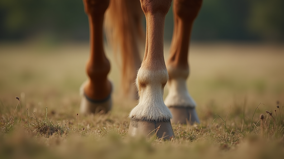 Close-up view of horse’s leg showing healthy joints