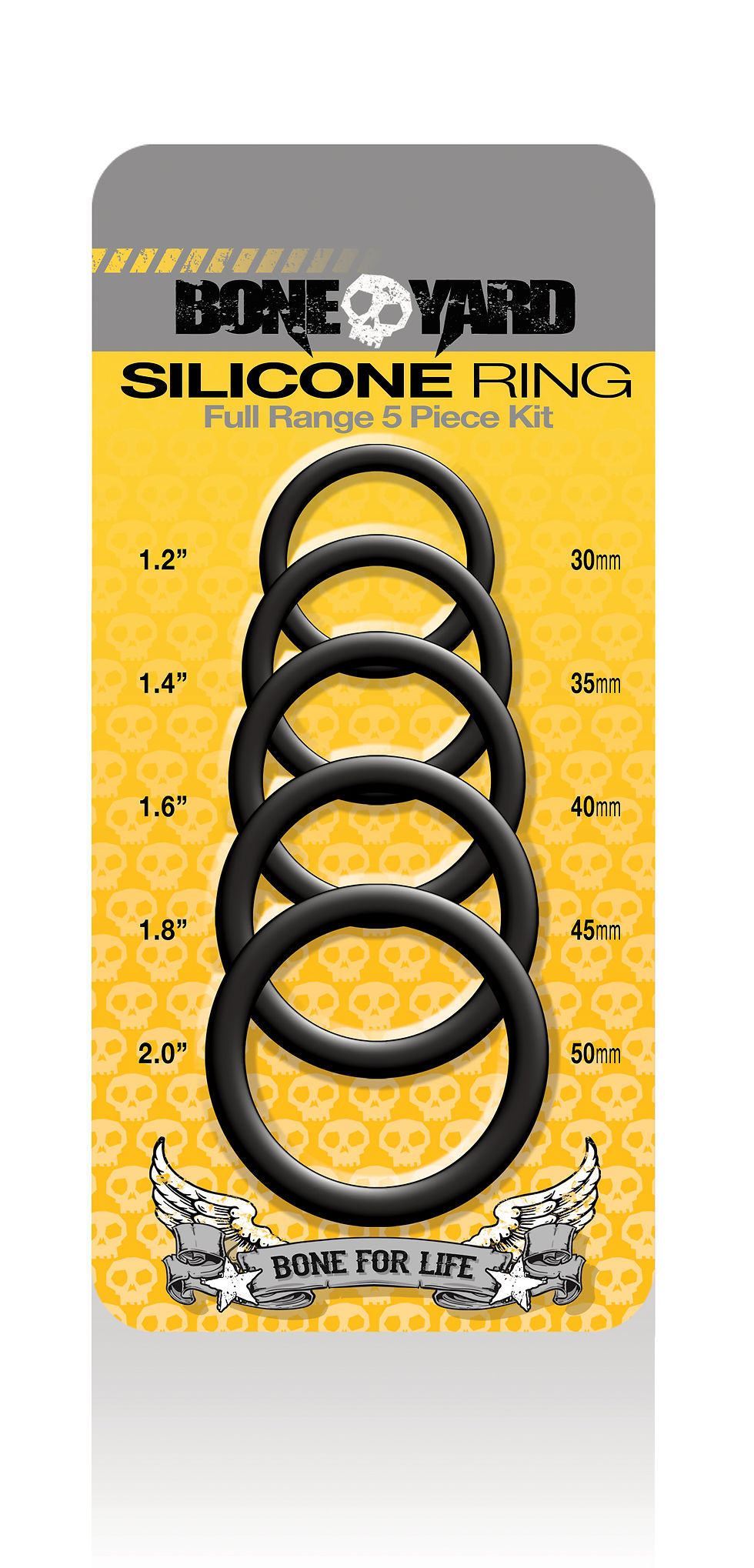 Thumbnail: Boneyard Silicone Ring 5 Pc Kit Black
