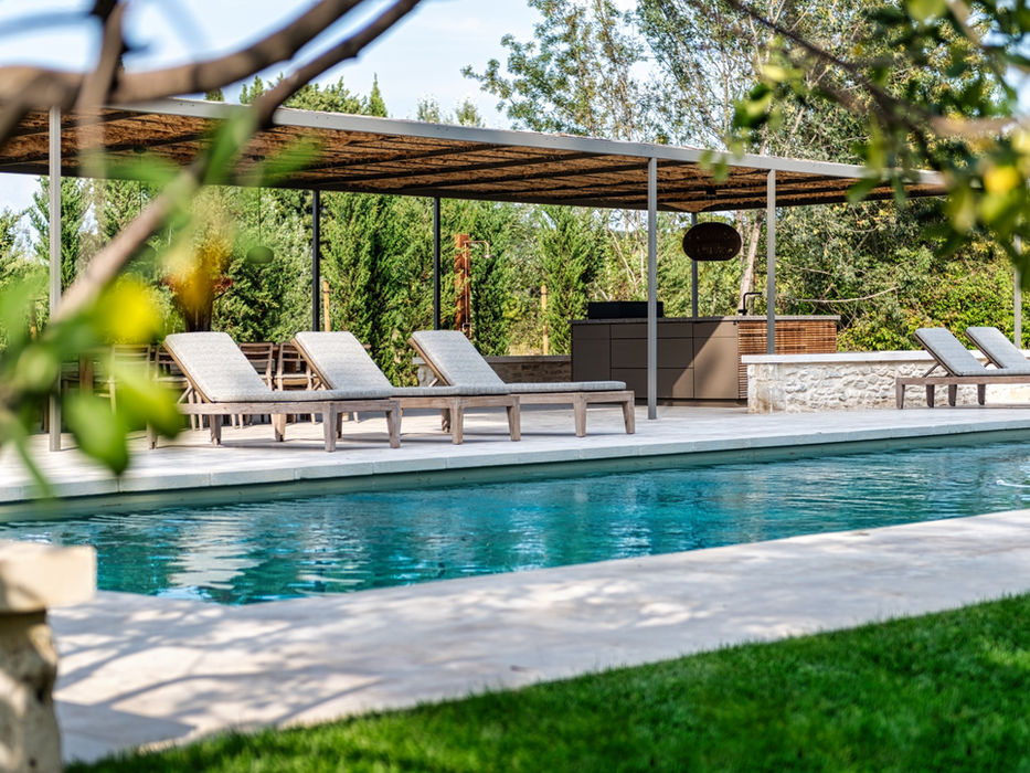 pergola piscine avec bain de soleil Fiona gommaire