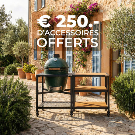Pack Big Green Egg Large sur table modulaire et son meuble d'extension en promotion