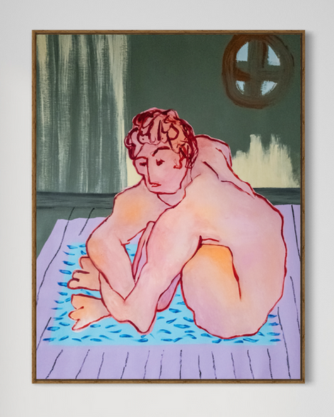 Une femme pensive assise par terre dans sa salle de bain, les bras entourant ses genoux.