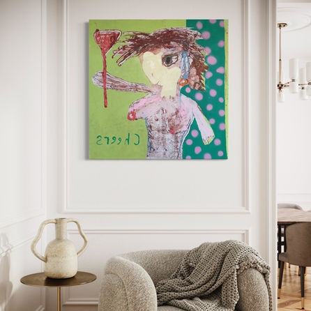 "Cheers" est une oeuvre ou l'artiste Nataly Goubet lève son verre à la vie