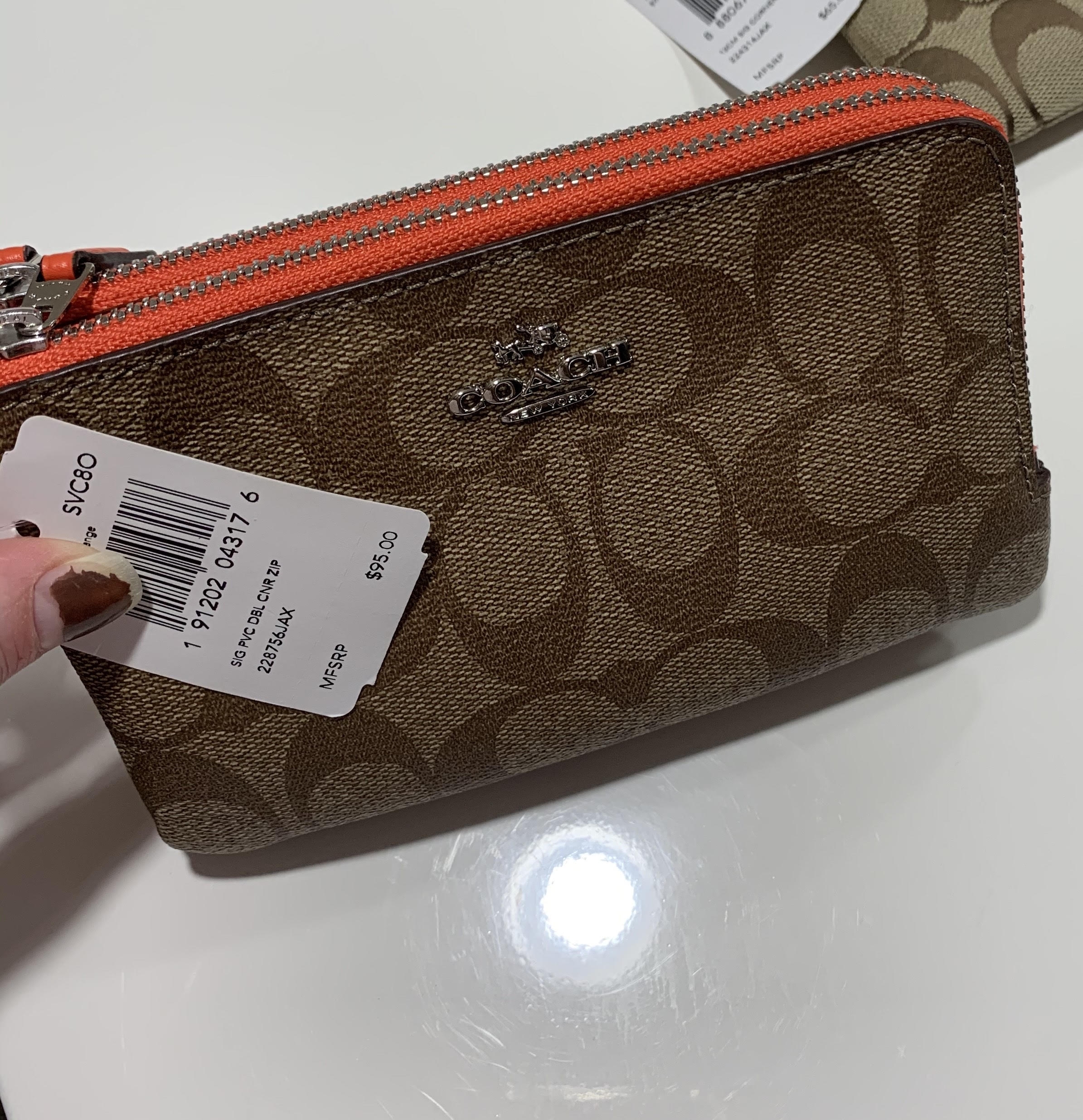 #77 - COACH WRISTLET - TAN/ORANGE