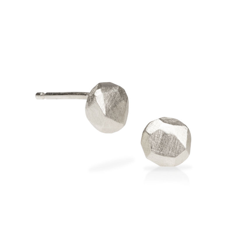 Faceted Stud Earring Sterling Silver