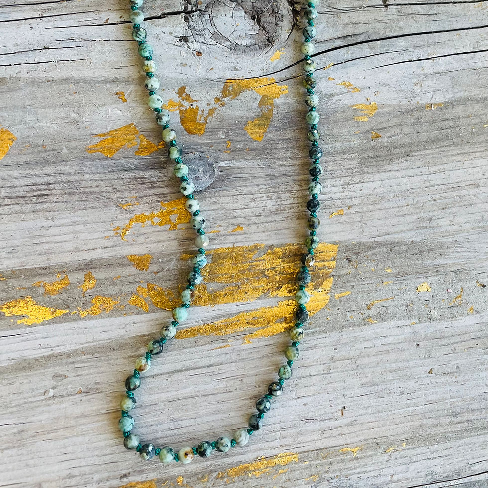 African Turquoise Beaded Necklace