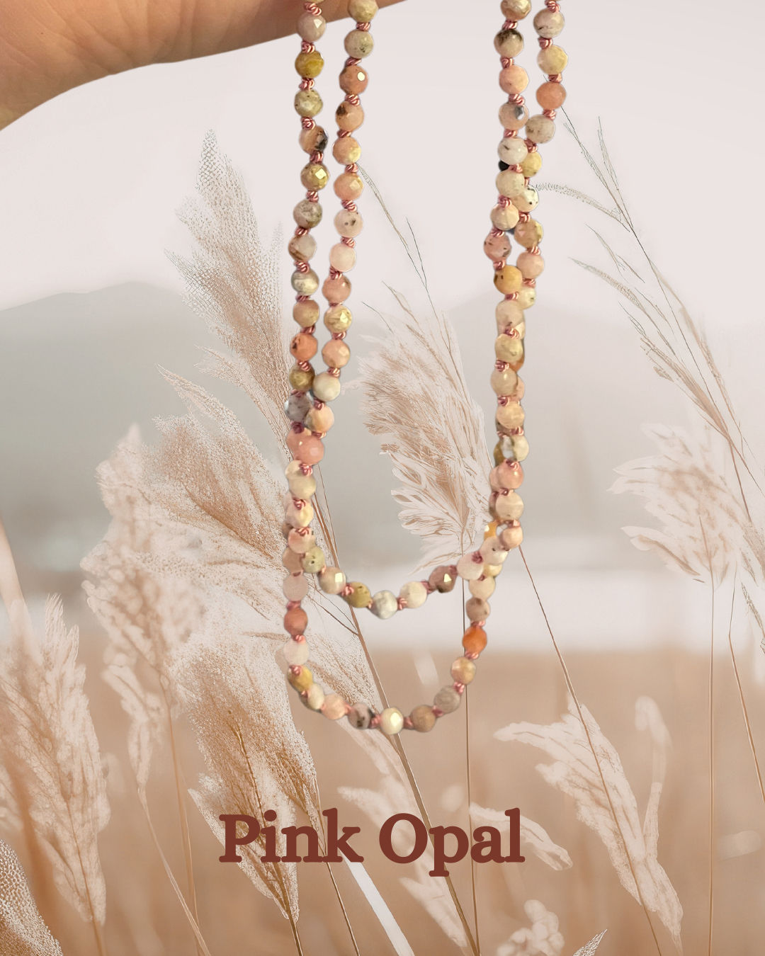 Pink Opal Gemstone Necklace
