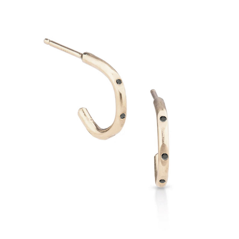 Thumbnail: Black Diamond Gold Hoops