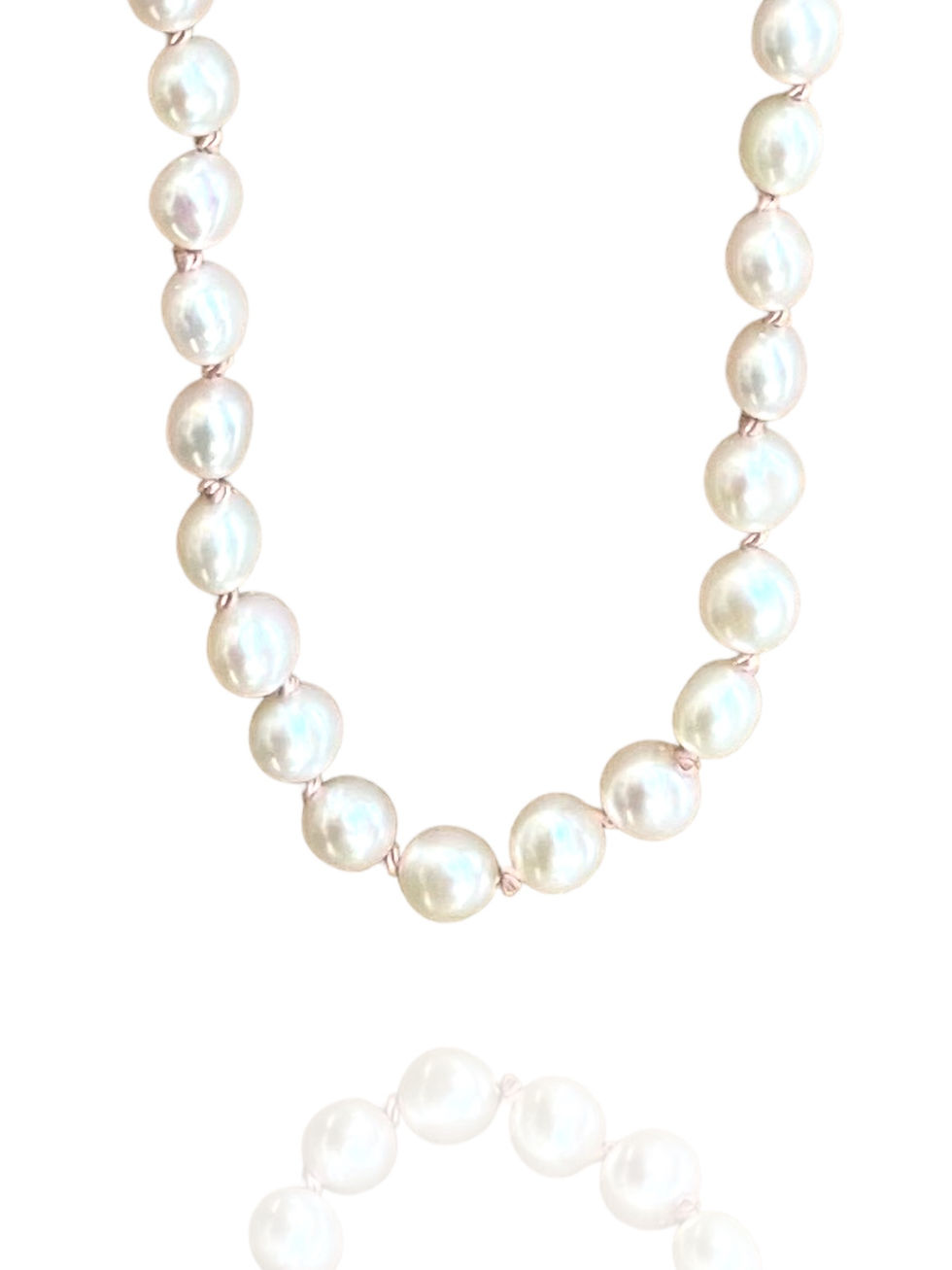 Thumbnail: Freshwater Pearl Necklace on Silk
