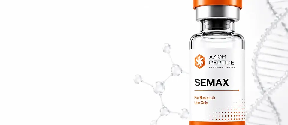 Picture of semax vial on research page for axiom peptide canada