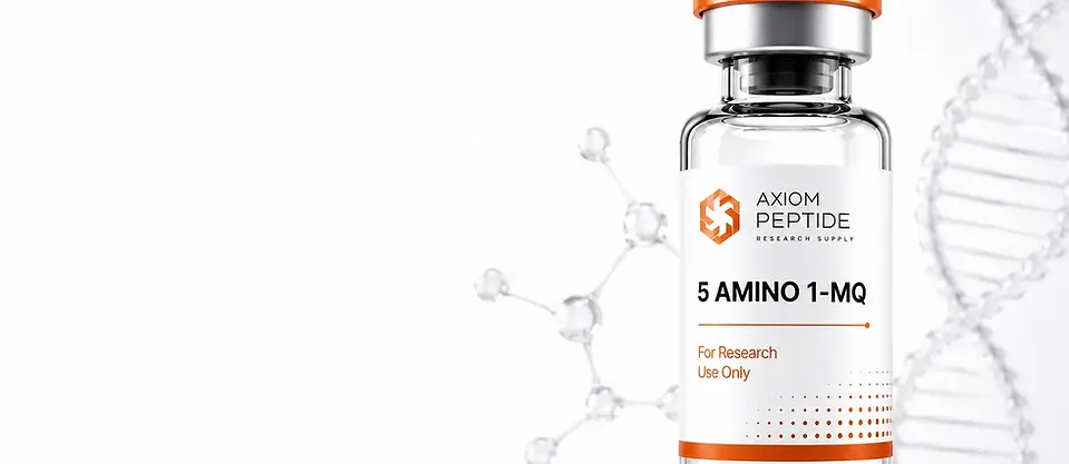 Picture of 5 amino 1-mq vial on research page for axiom peptide canada