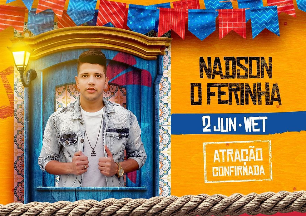 Flyer do evento - anunciando Nadson como atração