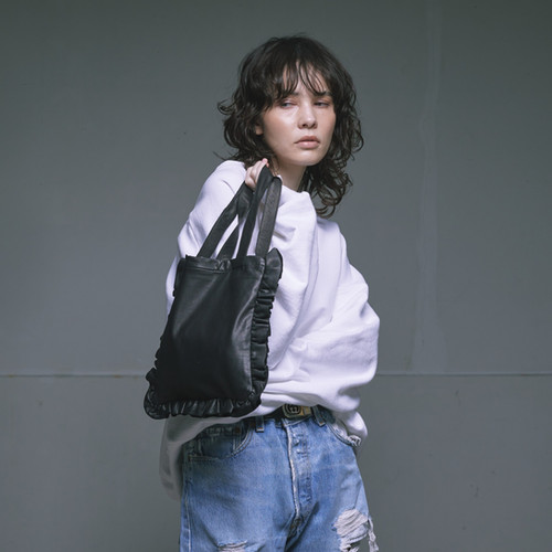 AJISAI mini frill puff OP ブラックSサイズ Frill mini one-piece【Black】