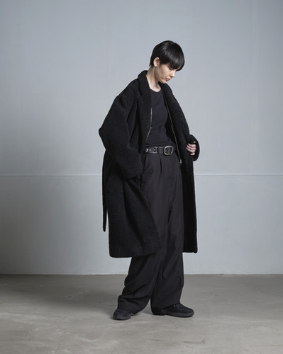 DUSTER COAT FLEECE -BLACK- | SISII