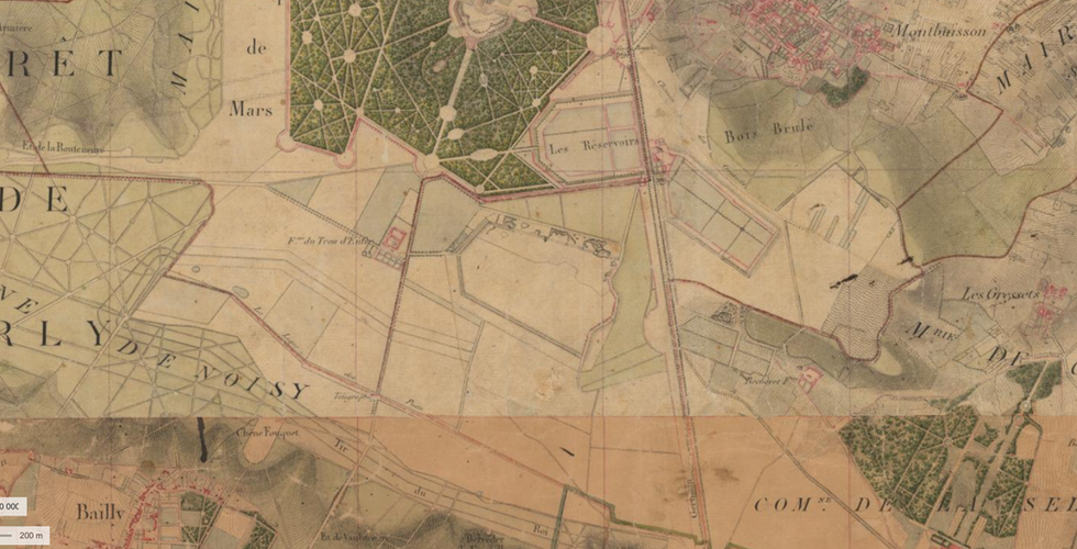 réservoir du Trou d’Enfer - Carte de l'Etat-Major, environ de Paris - Geoportail.gouv