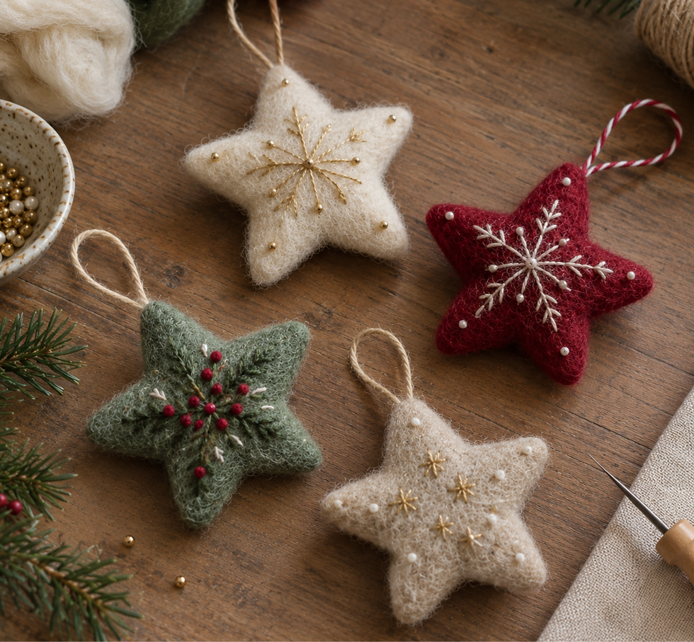 Needle-Felted Christmas Stars Workshop