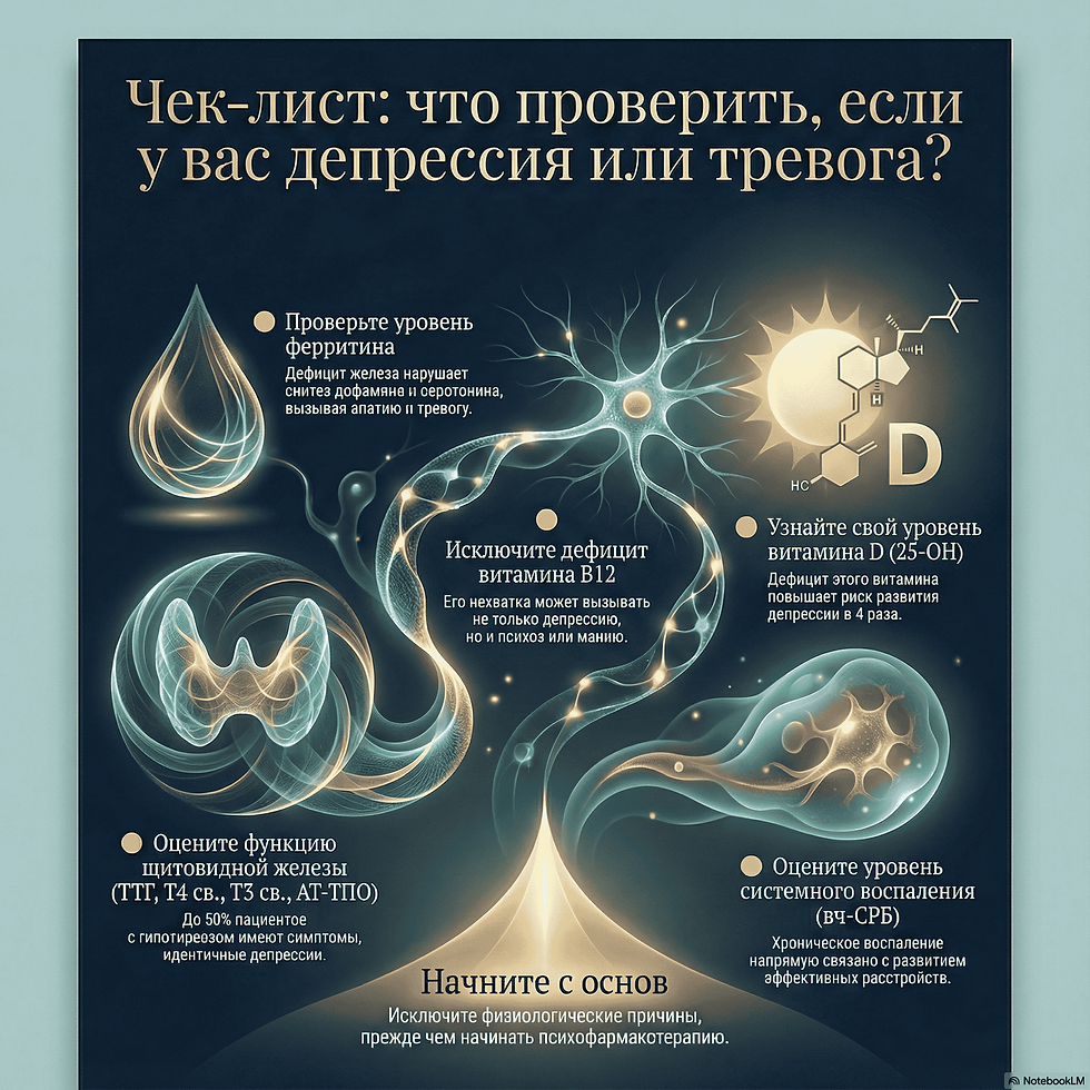 чек лист для диагностики физологических причин