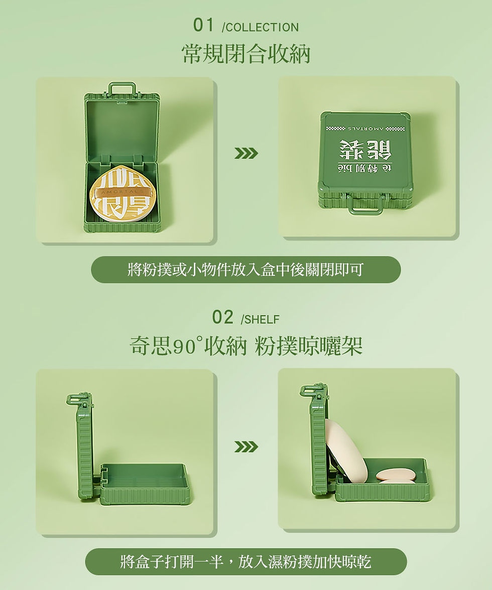 縮圖：特能裝行李箱粉撲收納盒1入　　　　　　　　569424