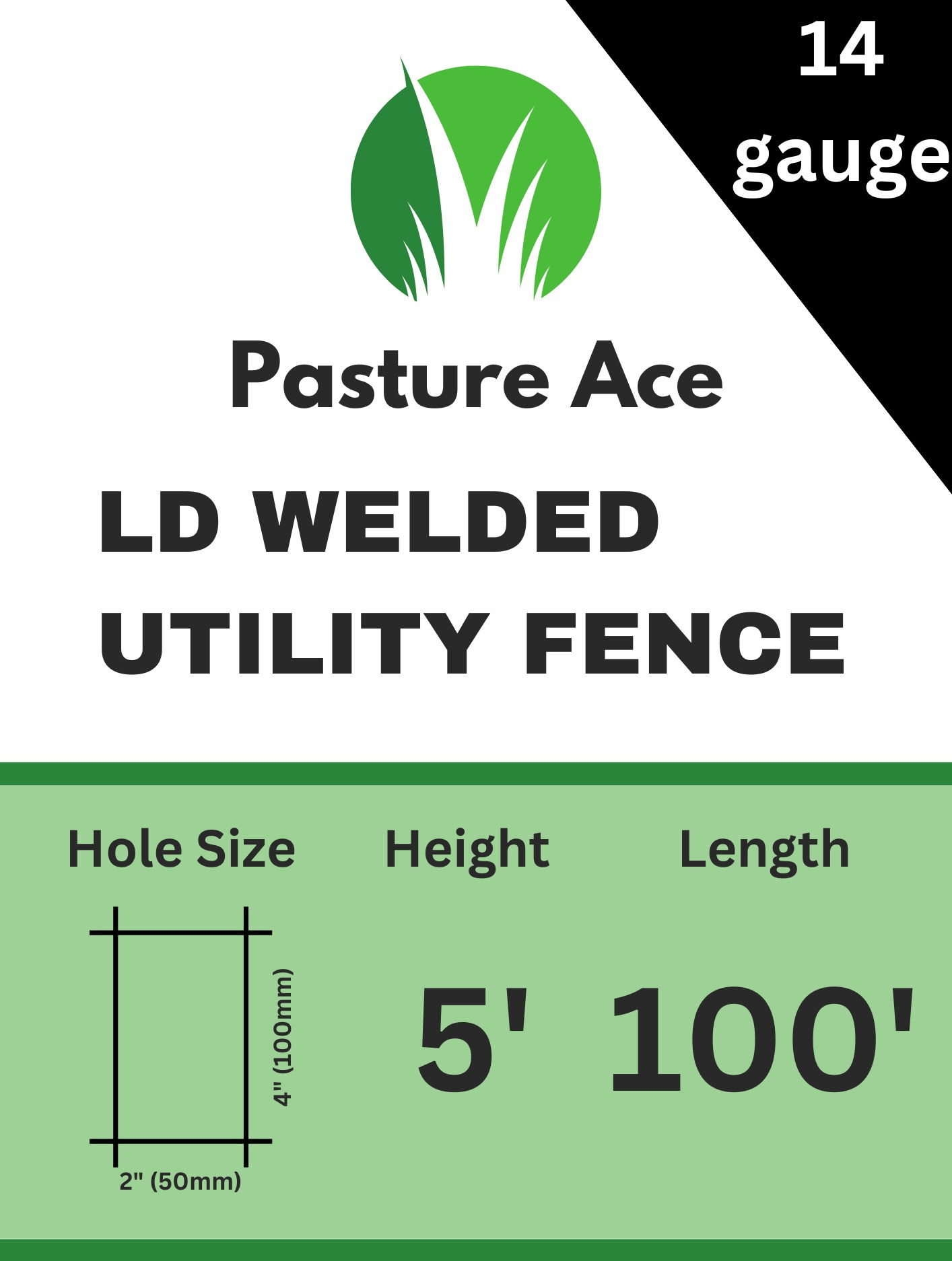 Light Duty Utility Fence 2" x 4" Hole Structure 5FT Height