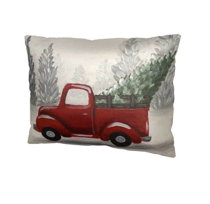 Red Truck Pillow | $30.00