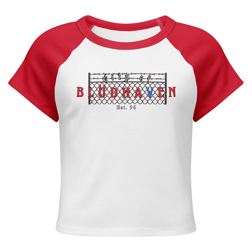 Thumbnail: City of Bludhaven 'tourism' Women’s micro rib raglan baby tee