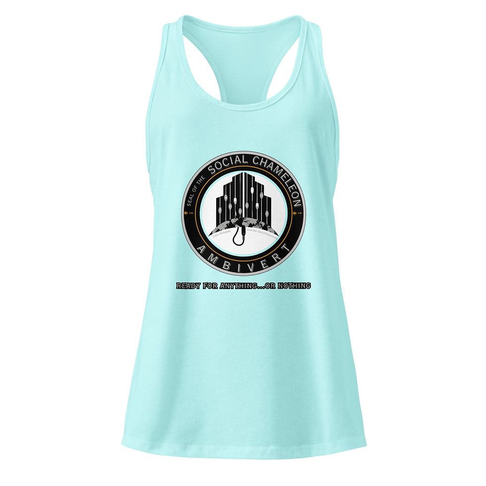 Thumbnail: Ambivert Official Seal Women’s racerback tank top | Personality Type Apparel