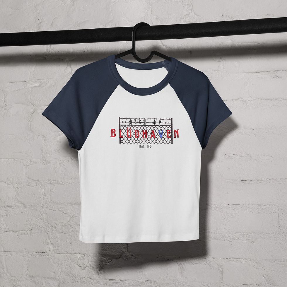 Thumbnail: City of Bludhaven 'tourism' Women’s micro rib raglan baby tee