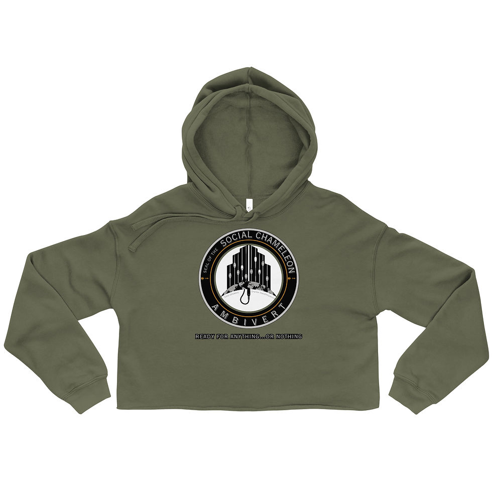 Thumbnail: Ambivert Official Seal Women's Crop Hoodie| Personality Type Apparel