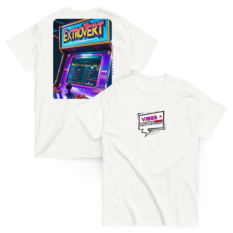 Thumbnail: Extrovert Retro 80s Arcade Vibe tee (High Scores List)