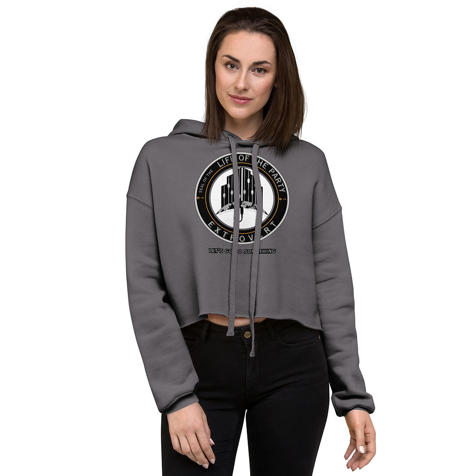 Thumbnail: Extrovert Official Seal Women's Crop Hoodie | Personality Type Apparel
