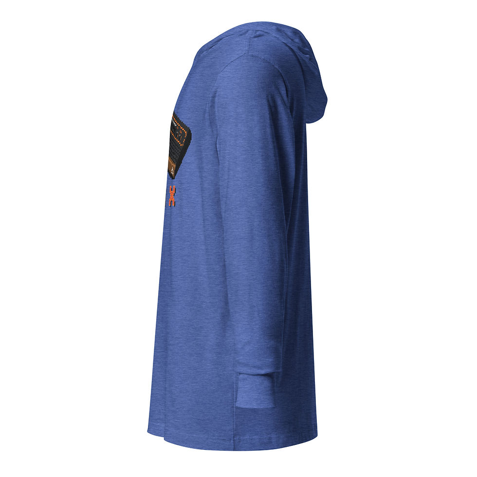 Thumbnail: royal blue gen x lightweight hooded shirt side view