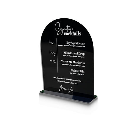 Acrylic Bar Menu - Arched