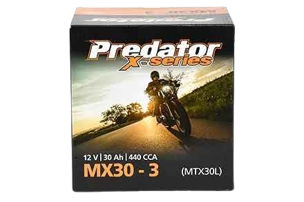 Thumbnail: Predator X-Series Motorcycle Battery MX30-3